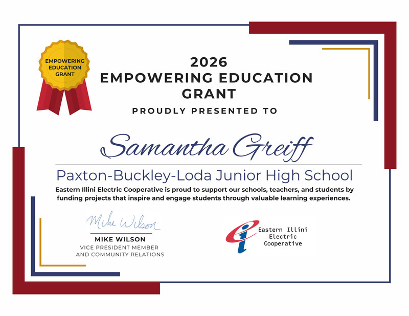 Grant Award Certificate