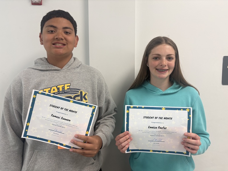 7th Grade Students of the Month