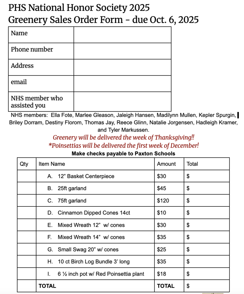 order form