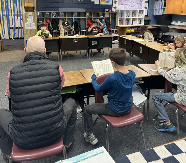 Mr. Dack joined the fourth grade in Read Across America’s “Read Like a Cowboy” 