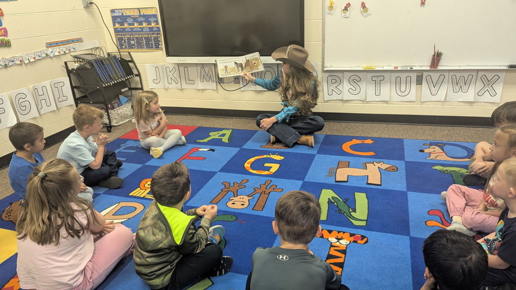 Miss Rodeo Nebraska visits the preschool. 