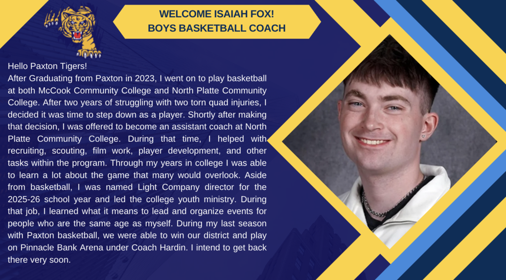 Isaiah Fox named boys basketball coach.