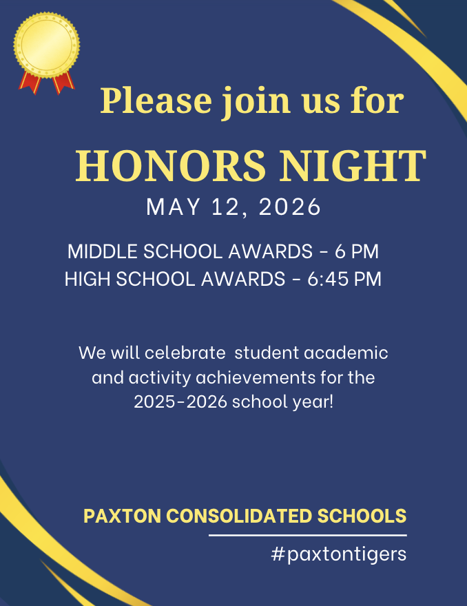 Honors Night May 12th.