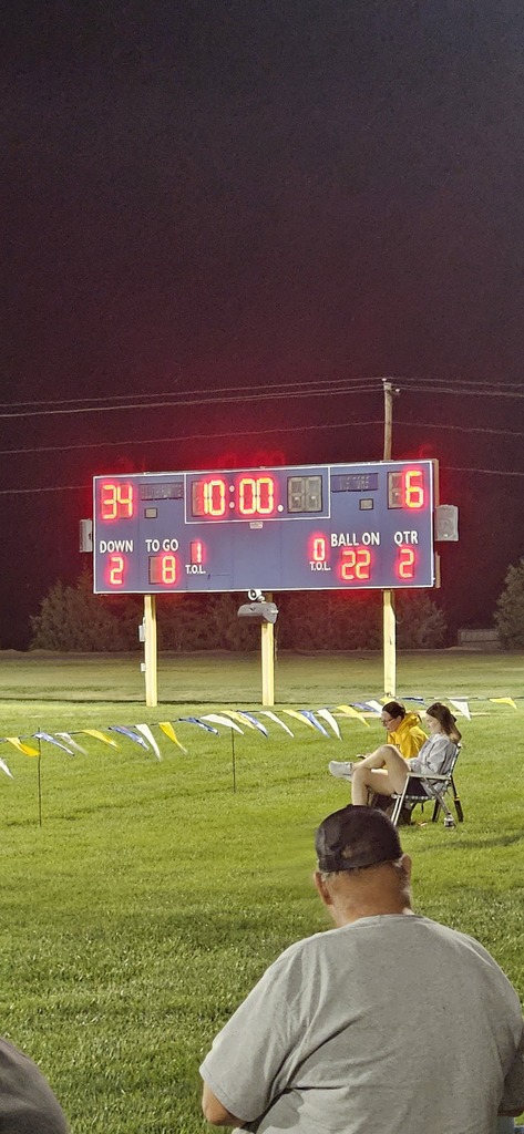 scoreboard showing south platte 34 paxton 6