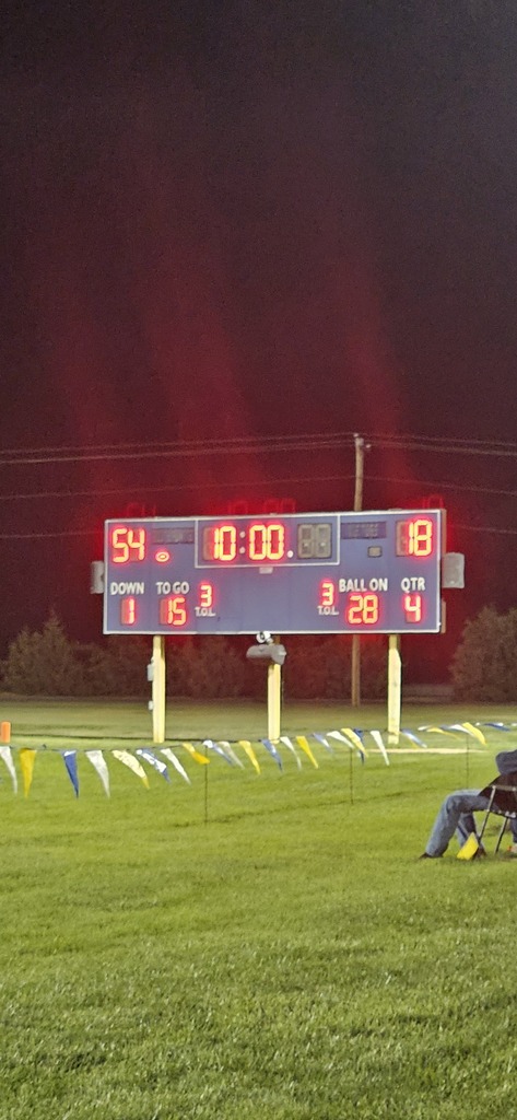 scoreboard showing south platte 54 paxton 18