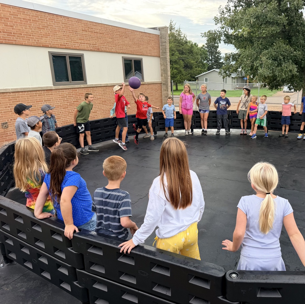 Students playing Gaga Ball.