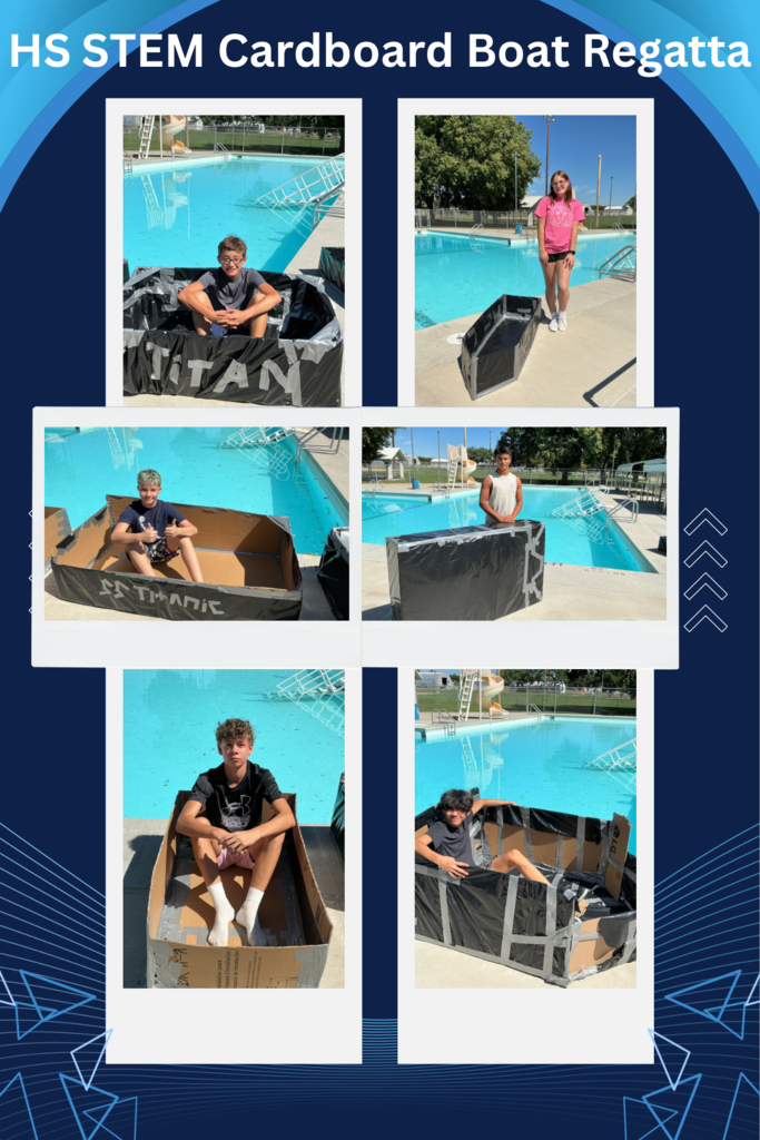 High School STEM students posing with their boats.