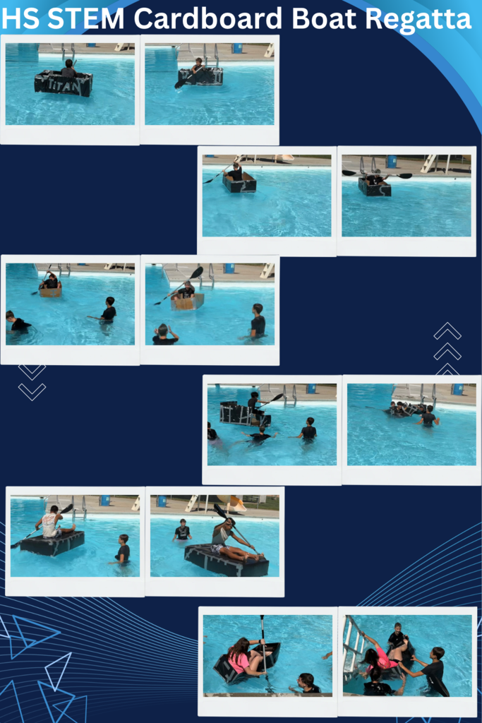 High School STEM students testing their boats.