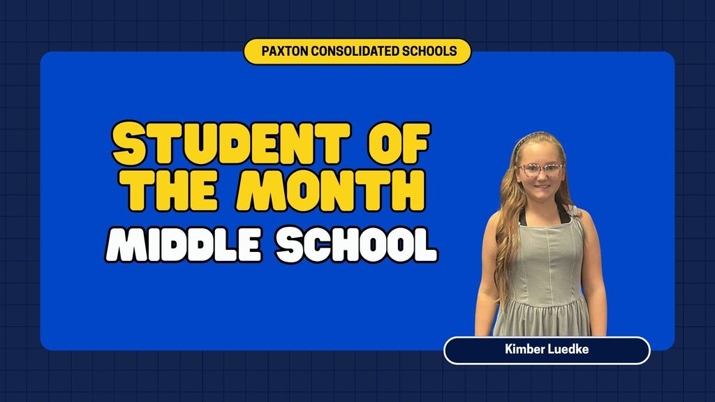 Middle School Student of the Month, Kimber Luedke