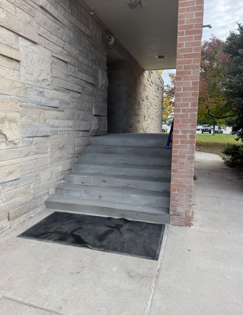 south entrance steps