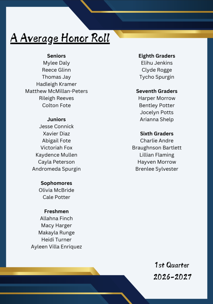A Average Honor Roll