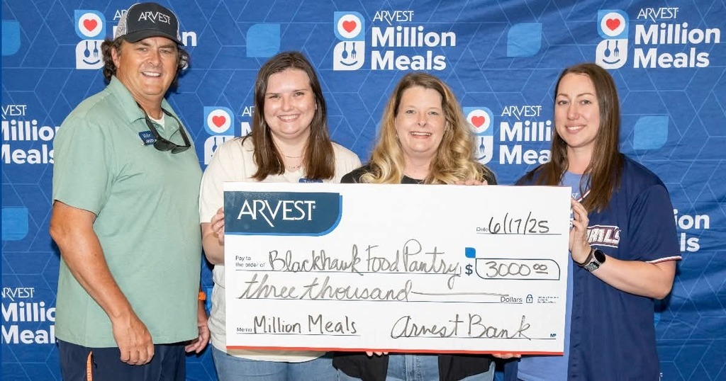 arvest donation to blackhawk pantry