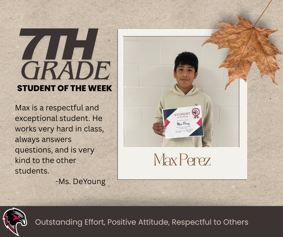7th Grade Student of the Week