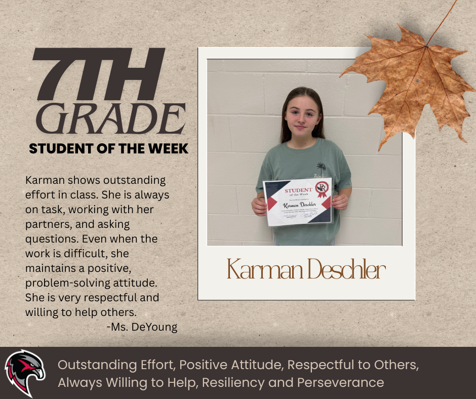 7th Grade Student of the Week