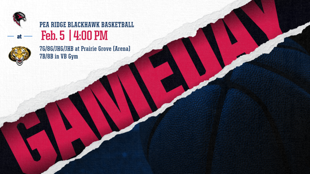 7G/8G/JHG/JHB at Prairie Grove (Arena), 7B/8B in VB gym at 4pm