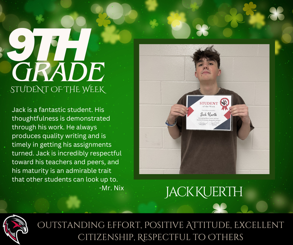 9th Grade Student of the Week