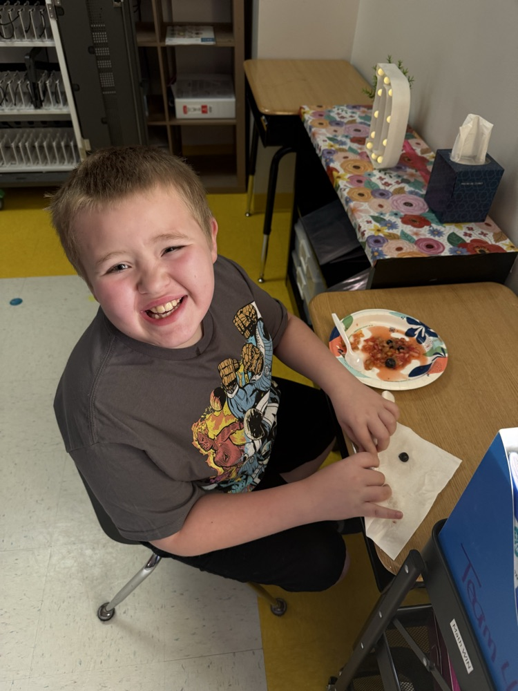 enjoying fruit salad