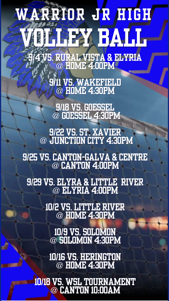 PBJH Volleyball Game Schedule