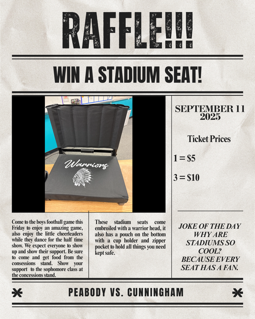 Win a stadium seat at the sophomore class raffle!