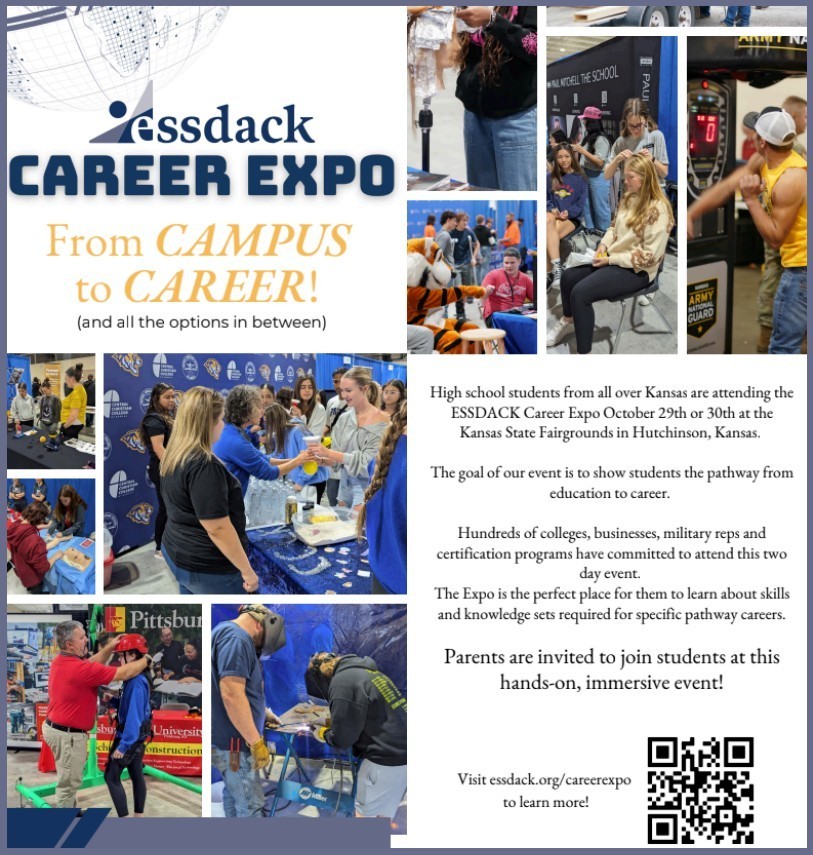 High School Students are going to the Career Expo in Hutch on October 30th!  Please have signed permission slips back no later than Monday in order for your student to attend.