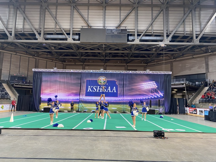 Warriors Cheer!  great work at the KSHSAA Game Day Spirit Show!