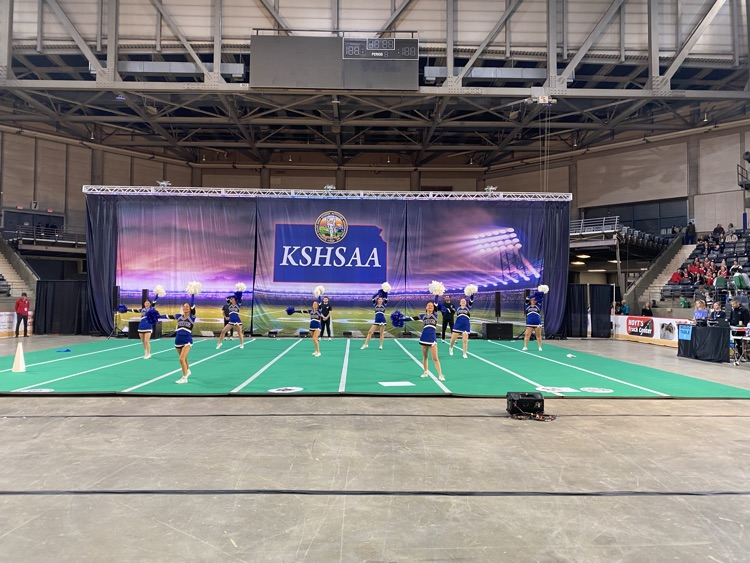 Warriors Cheer!  great work at the KSHSAA Game Day Spirit Show!