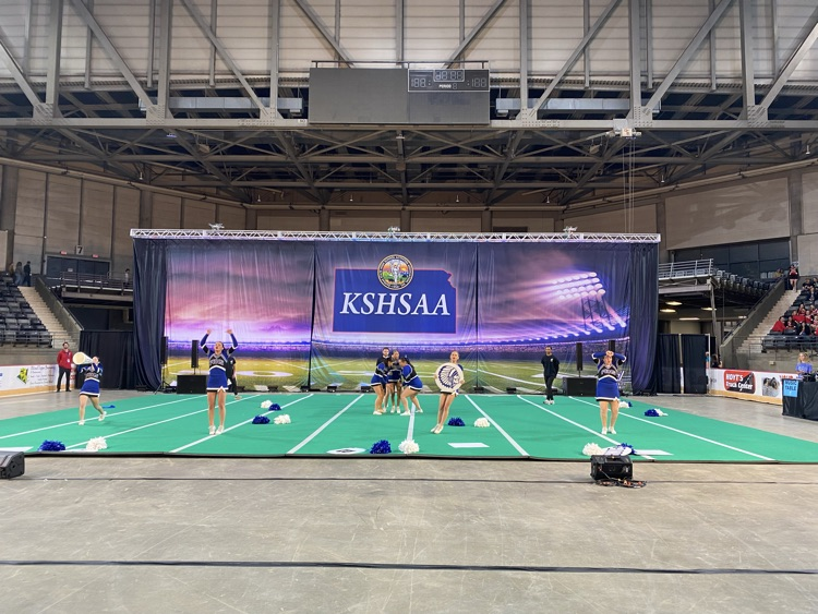 Warriors Cheer!  great work at the KSHSAA Game Day Spirit Show!