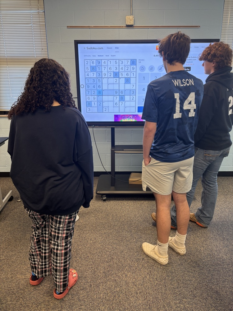 Fun with sudoku in Ms. Kliewer’s class