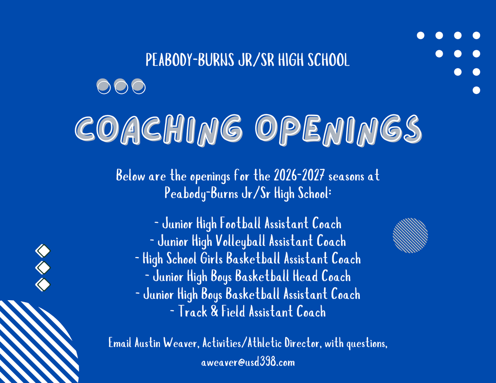 PBJHS Coaching Positions for 2026-27