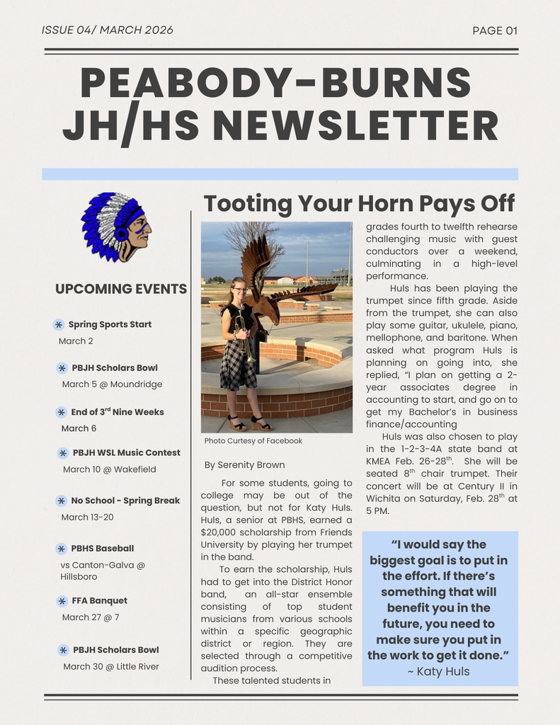 front page of newsletter