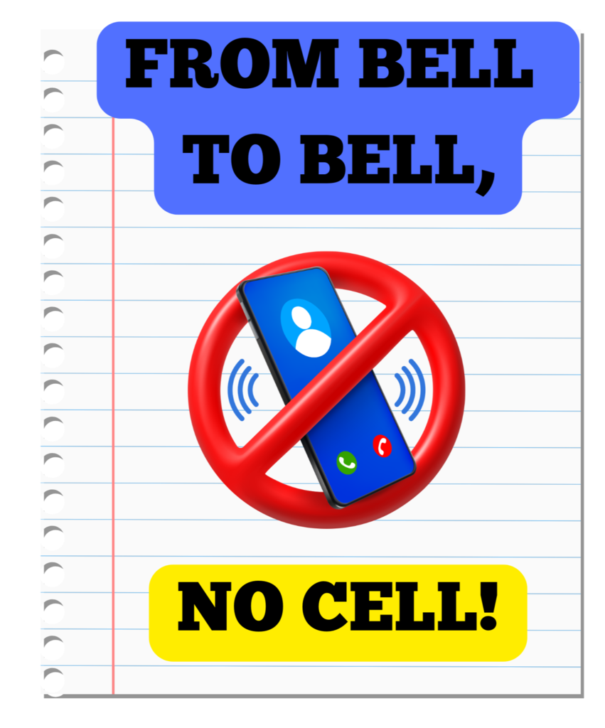 Image as notification of new law - from bell to bell, no cell