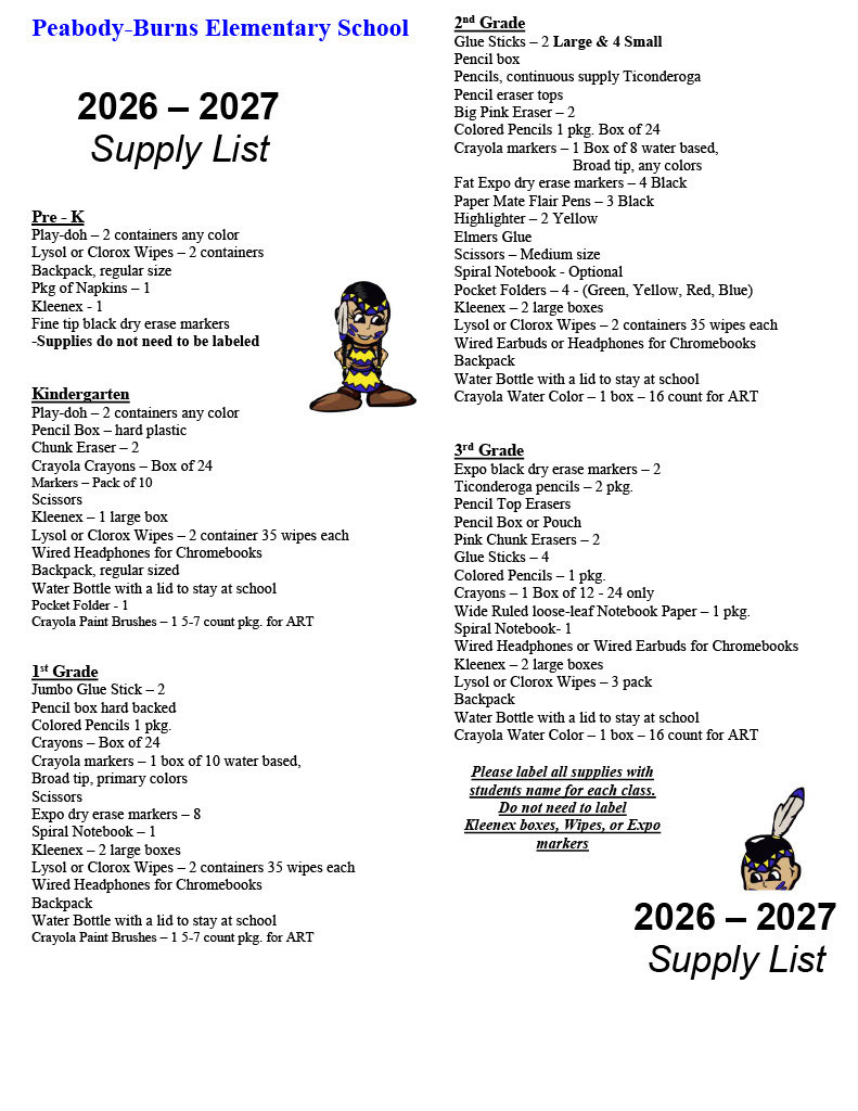 Supply list