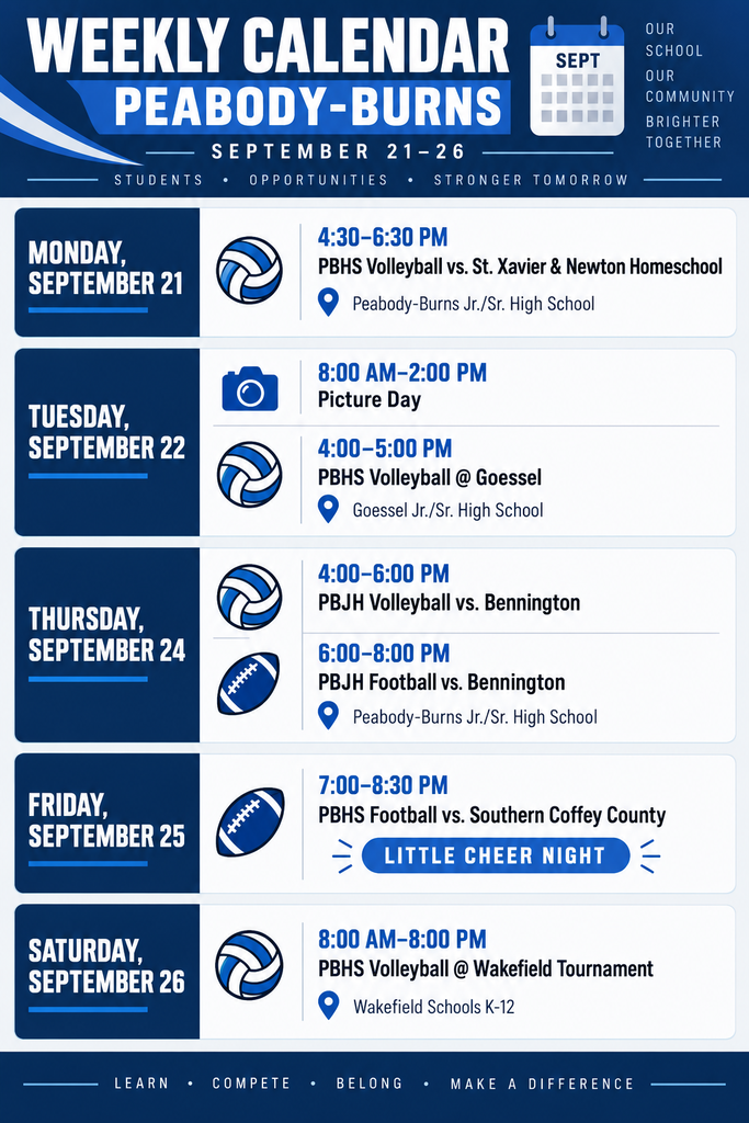 Graphic showing weekly calendar