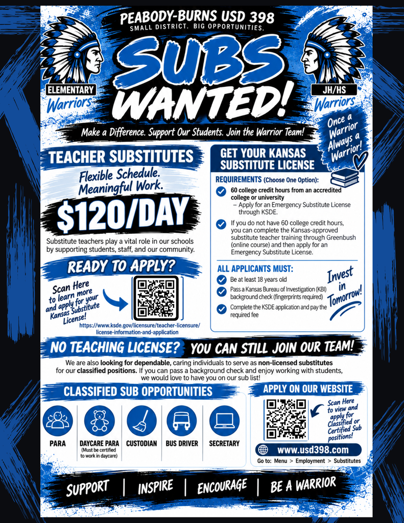 Subs Wanted
