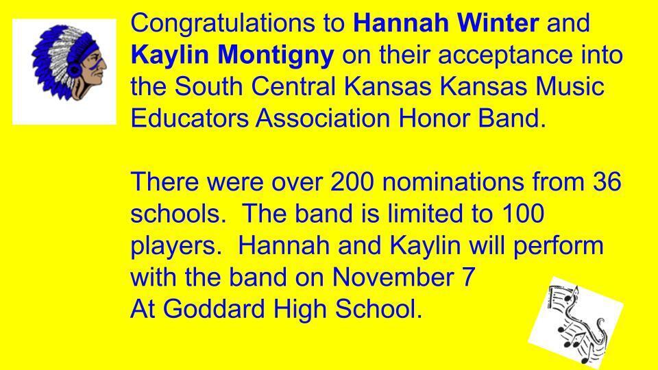 Graphic about students being accepted into honor band