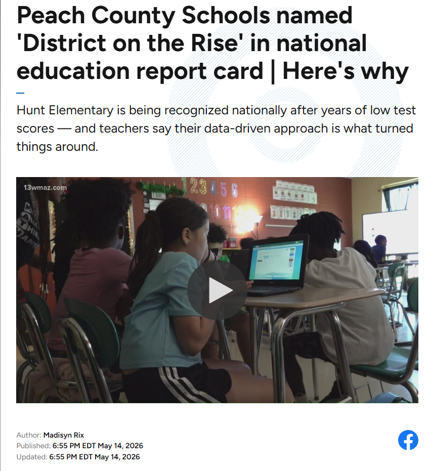 Peach County Schools named 'District on the Rise in national education report. 