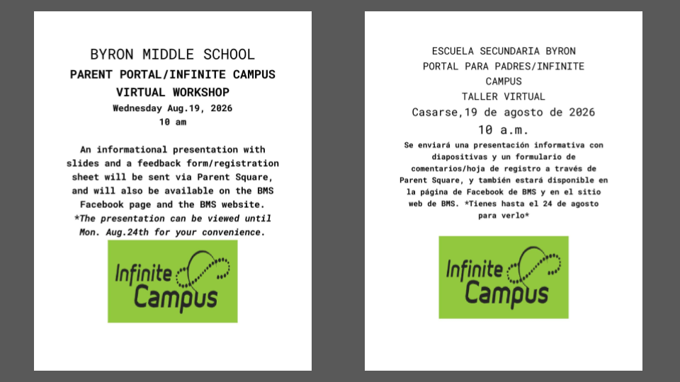 BMS Infinite Campus/Parent Portal Virtual Workshop