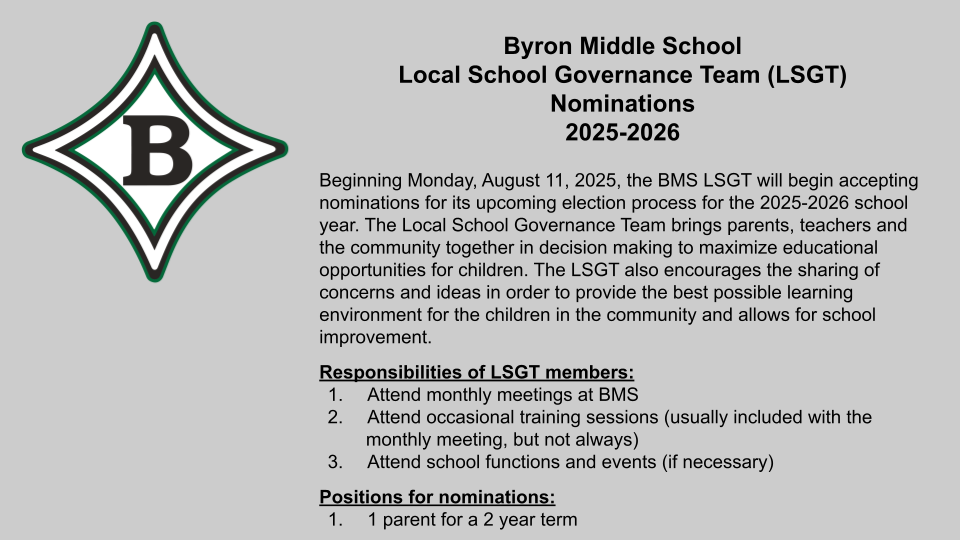 BMS LSGT Nominations