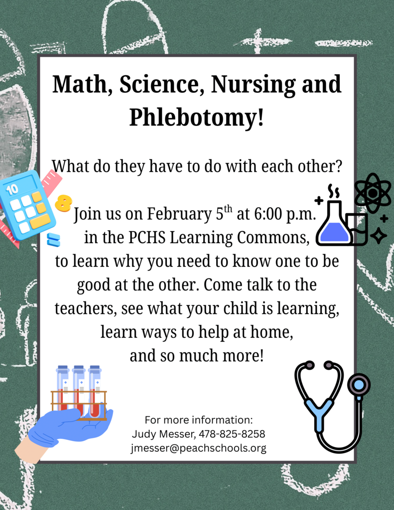 English flyer for Math, Science, Nursing, and Phlebotomy Night