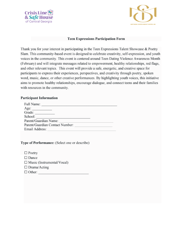 Teen expressions Talent Showcase