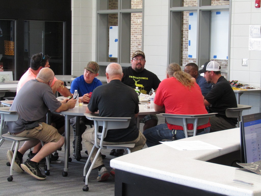 maintenance staff enjoying lunch
