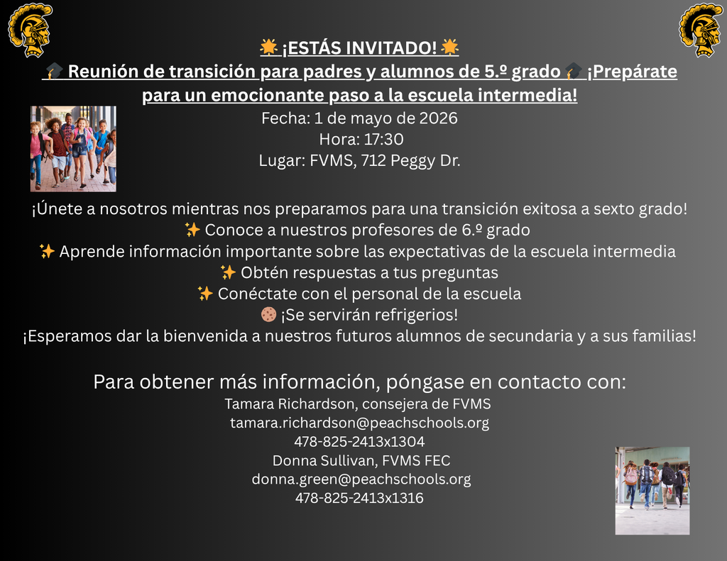 5th Grade Student and Parent Transition Meeting