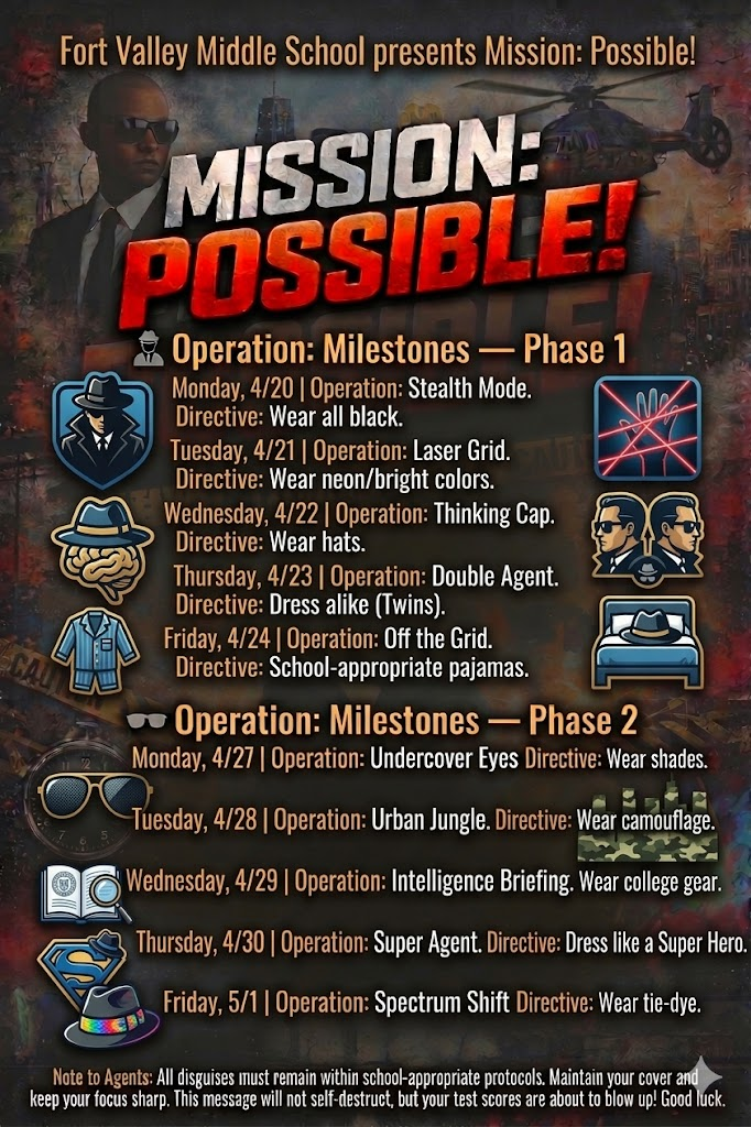 GMAS Mission Possible Dress up days