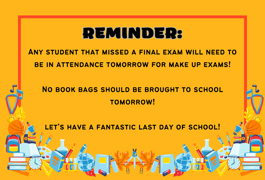 No Book Bags/Makeup Test