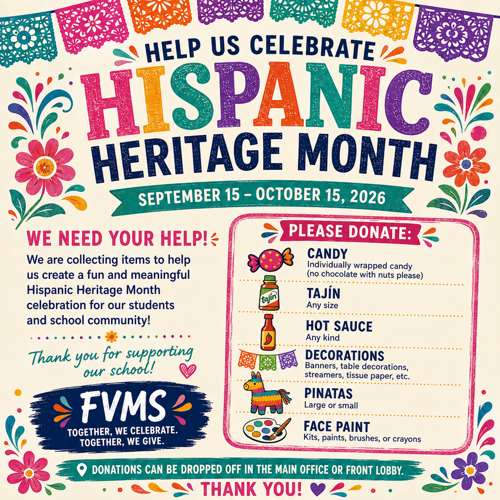 Hispanic Heritage Month Donations Flyer