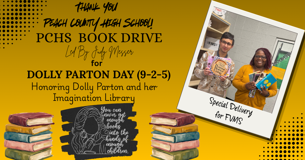 PCHS Dolly Parton Book Drive Donation