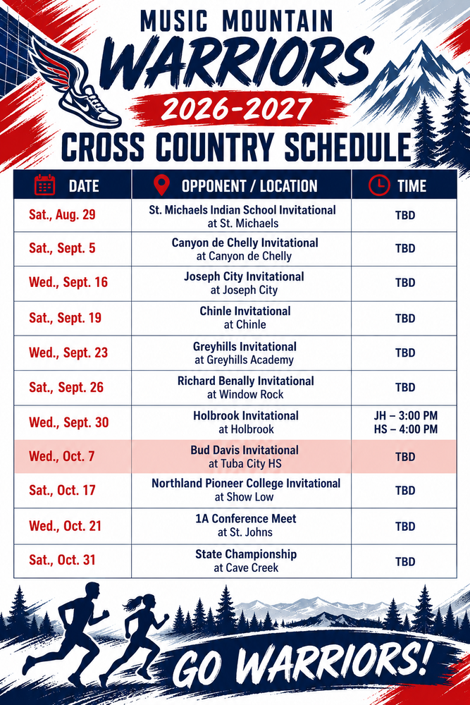 Cross Country Schedule