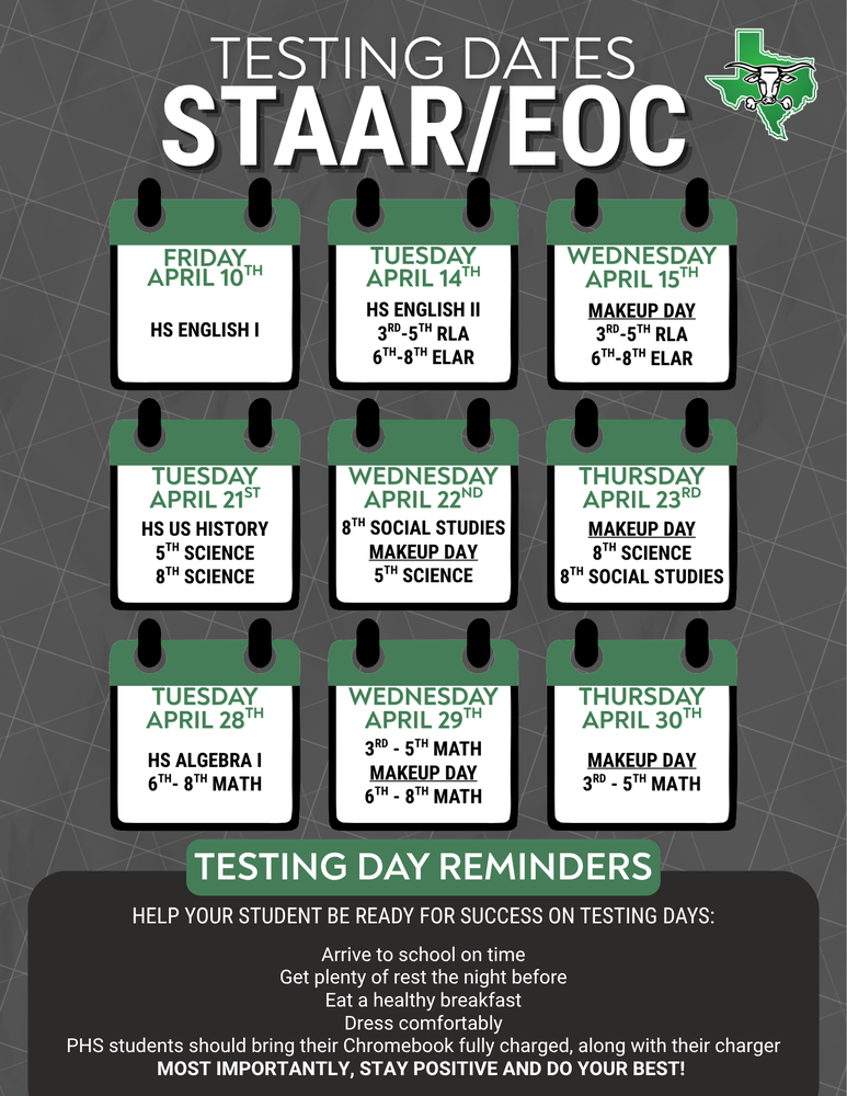 Staar testing dates