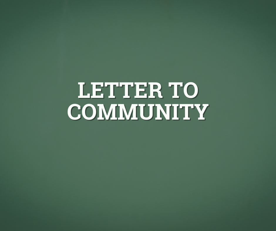 Letter to Community