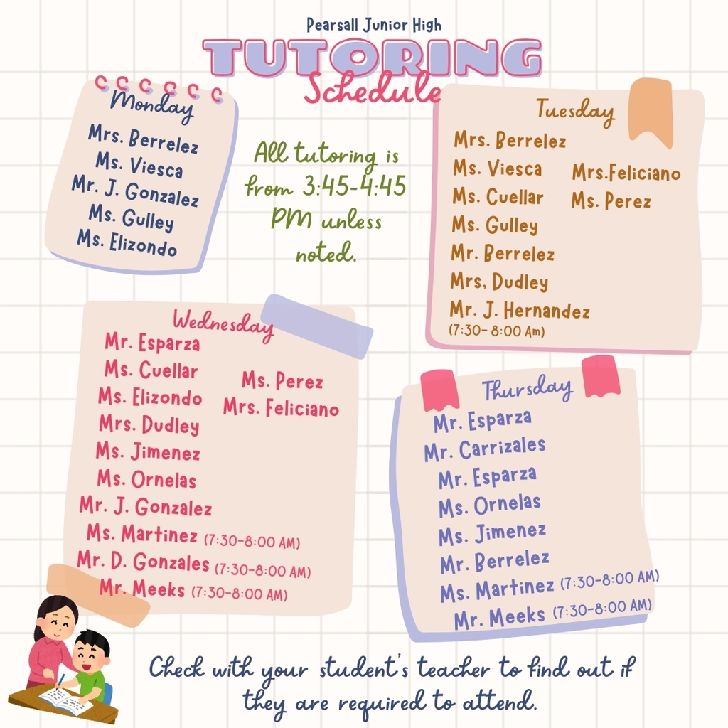 tutoring schedule
